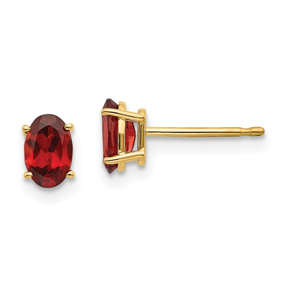 14K Gold Garnet Stud Earrings