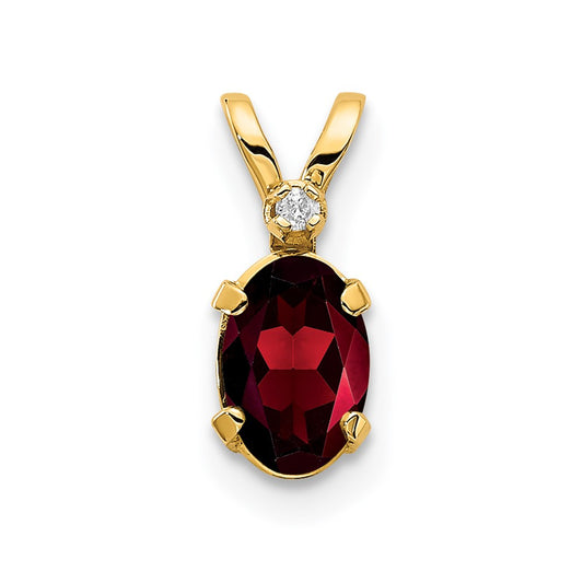 Oval Garnet Solitaire Pendant Necklace