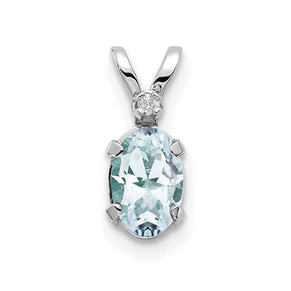 Oval Aquamarine Solitaire Pendant Necklace