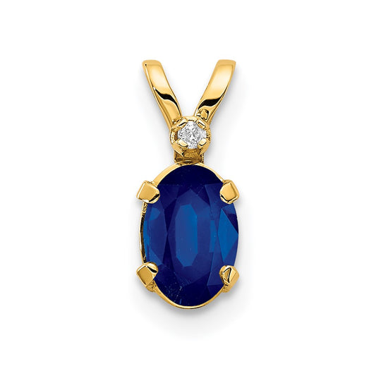 Oval Sapphire Solitaire Pendant Necklace