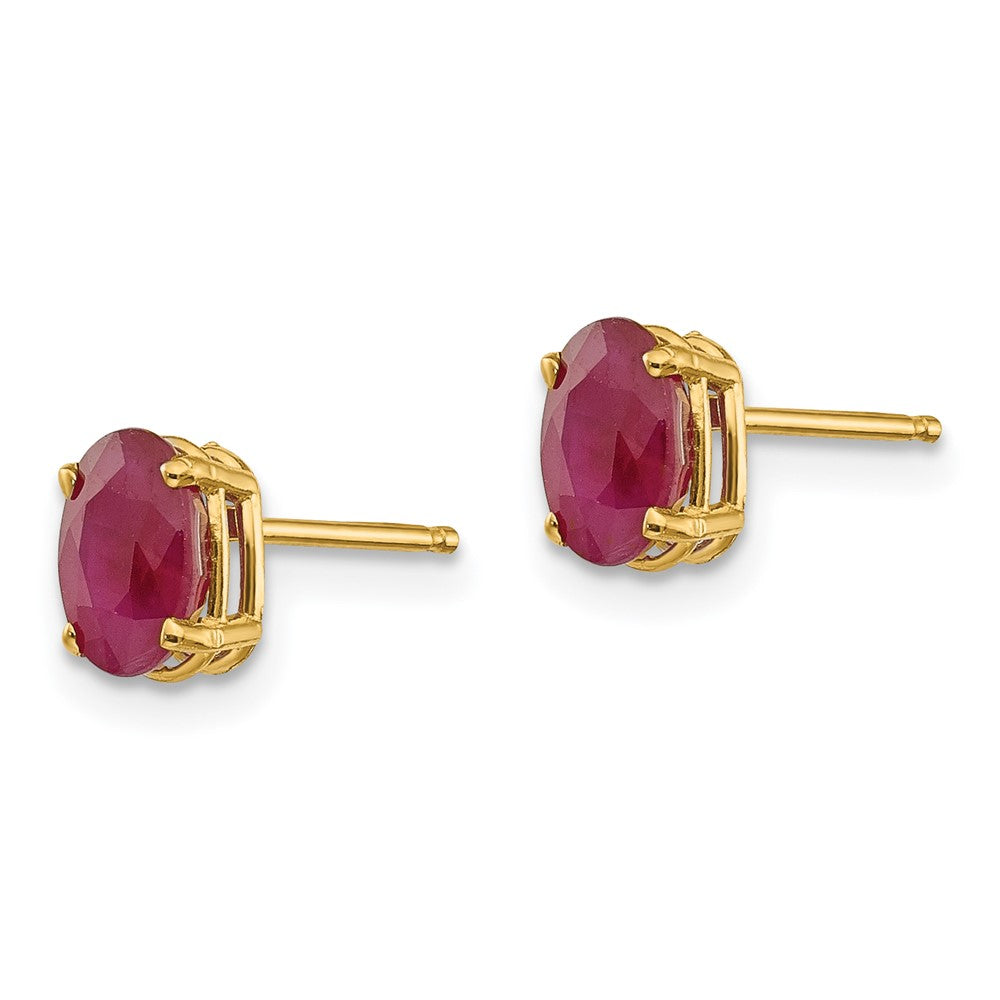 14K Gold Ruby Stud Earrings