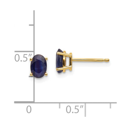 14K Gold Sapphire Stud Earrings