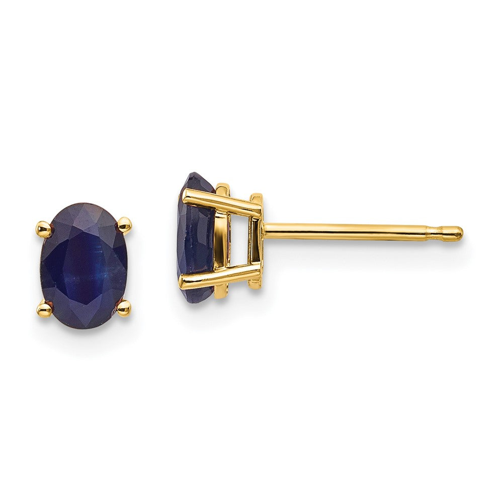 14K Gold Sapphire Stud Earrings