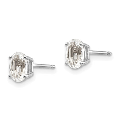 14K Gold White Topaz Stud Earrings