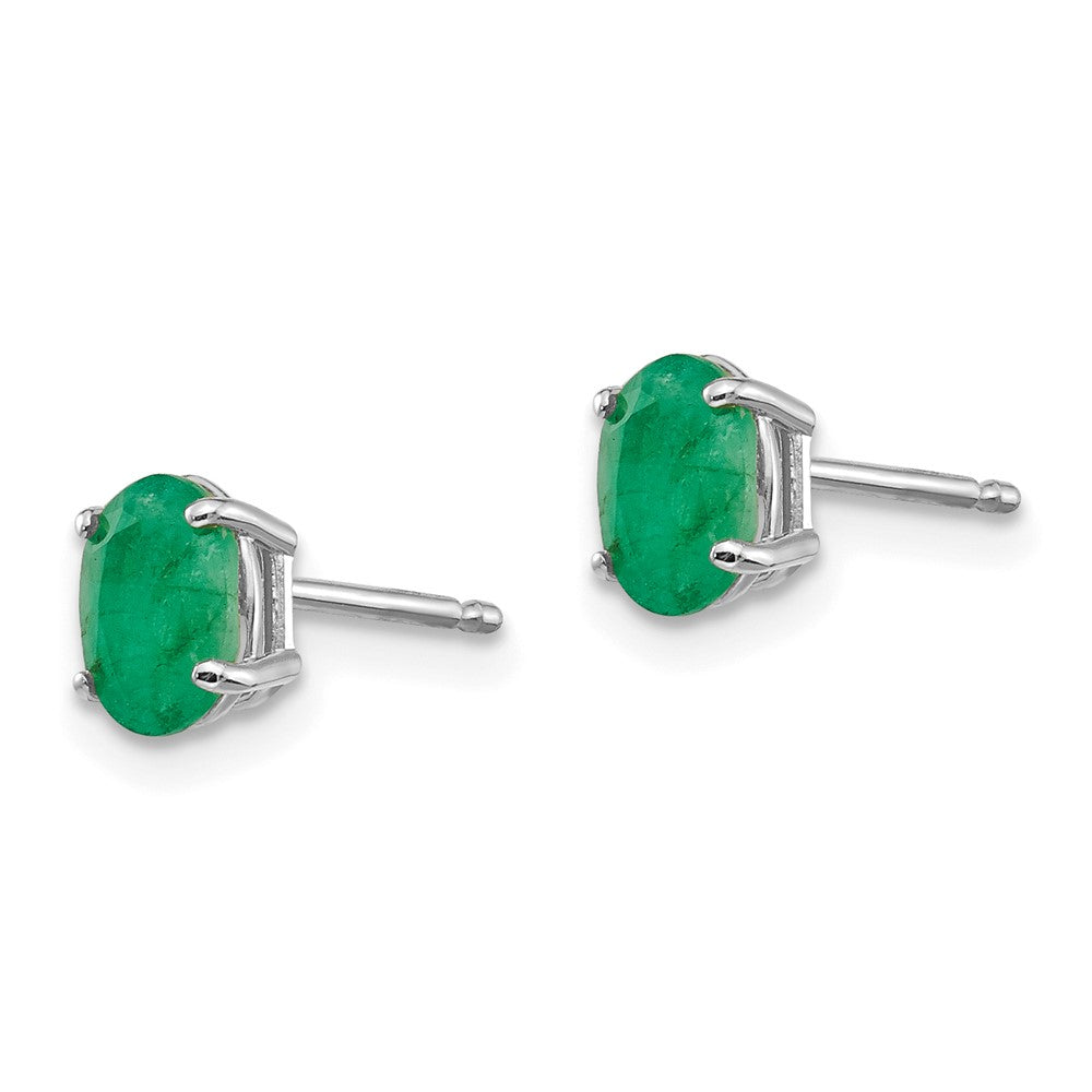 14K Gold Emerald Stud Earrings