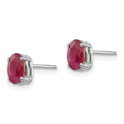 14K Gold Ruby Stud Earrings