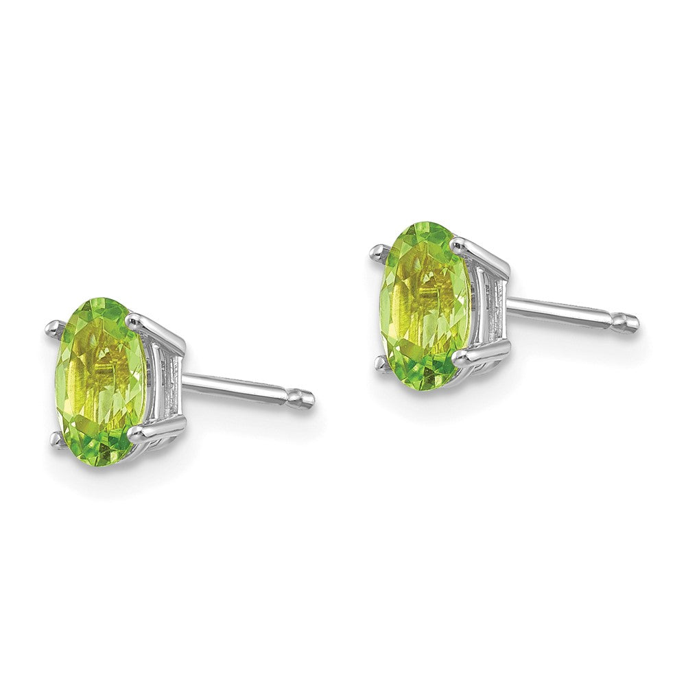 14K Gold Peridot Stud Earrings