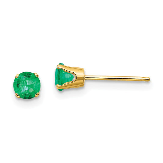 Green Emerald Stud Earrings