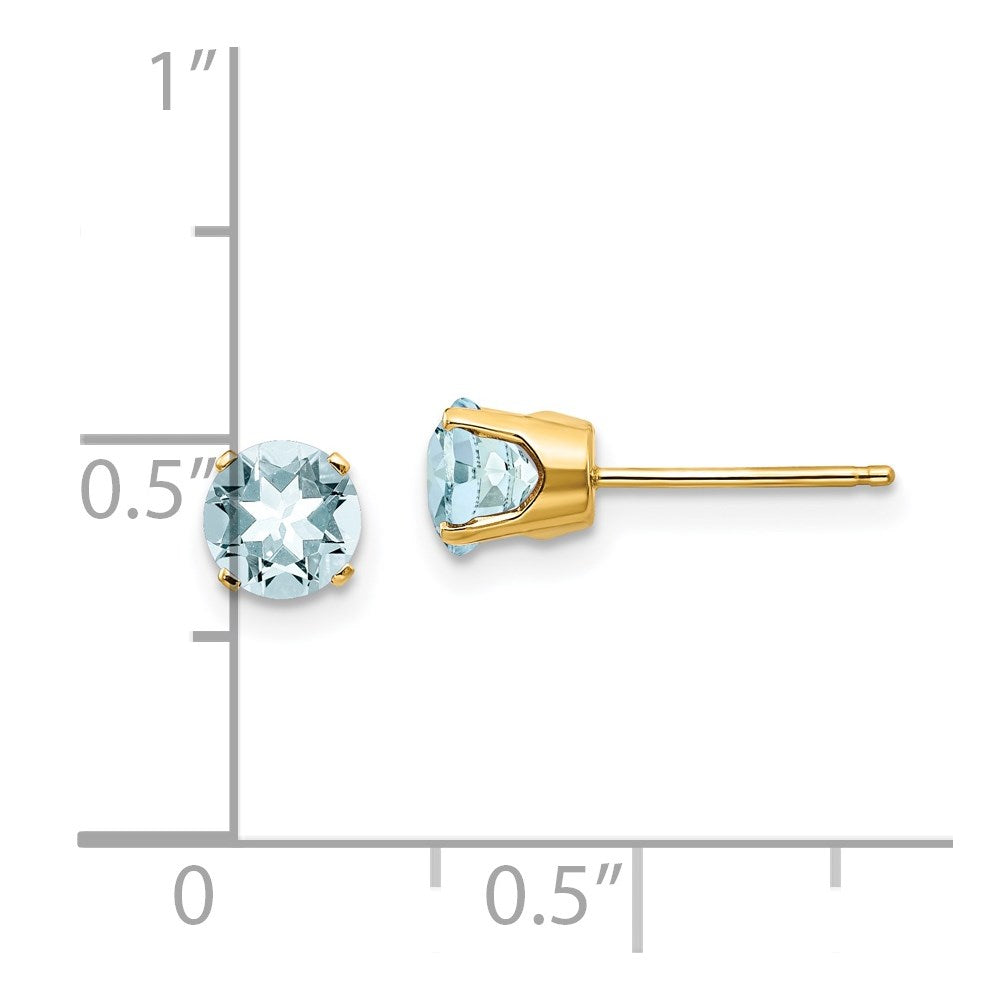 Natural Aquamarine Stud Earrings Birthstone Karat Designs