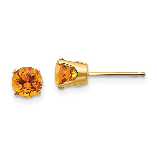 Natural Citrine Stud Earrings