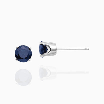 Natural Blue Sapphire 5mm Stud Earrings