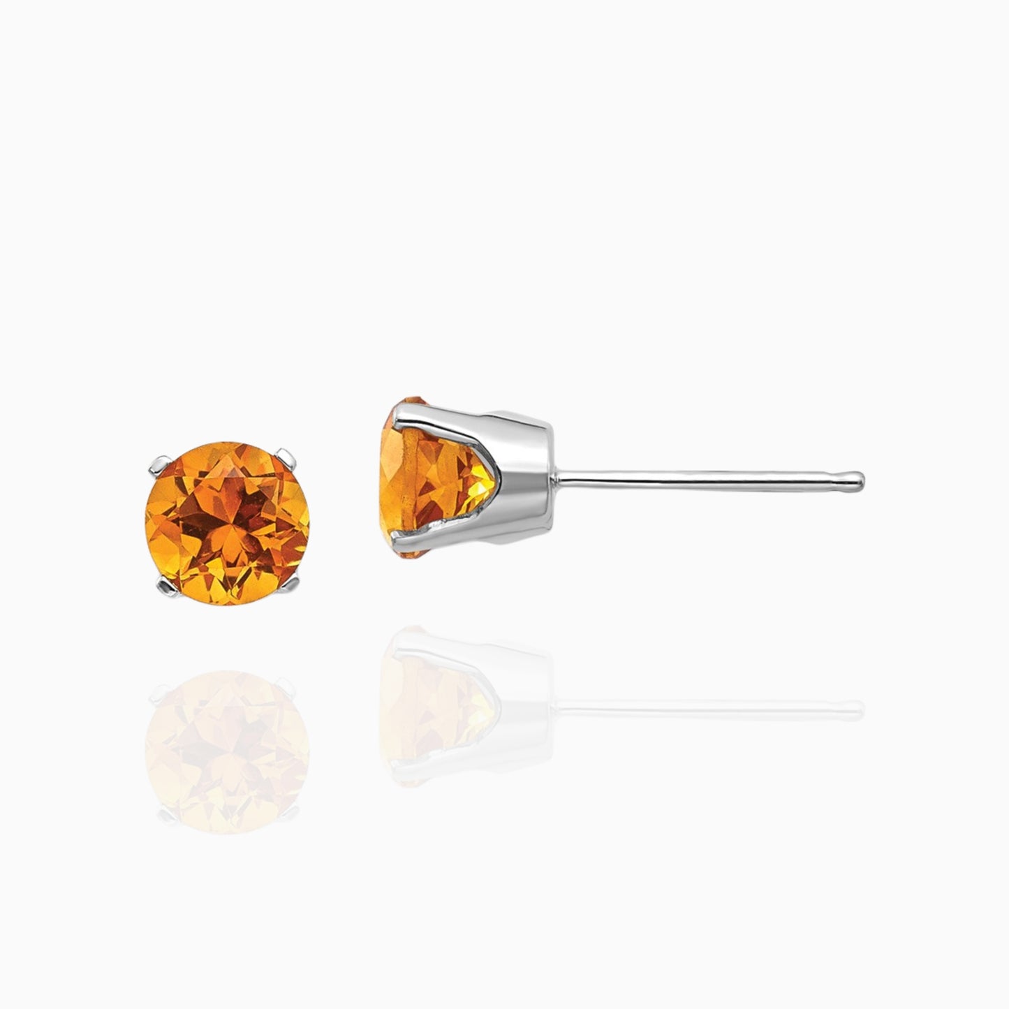 Natural Citrine 5mm Stud Earrings