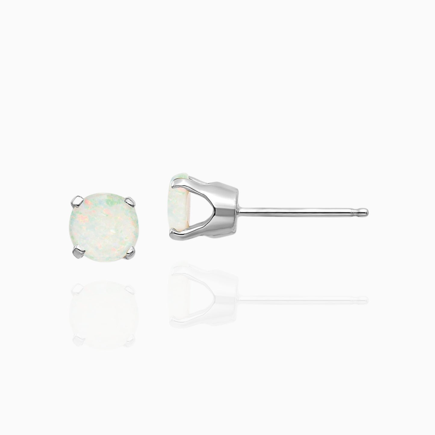 Natural Opal 4mm Stud Earrings