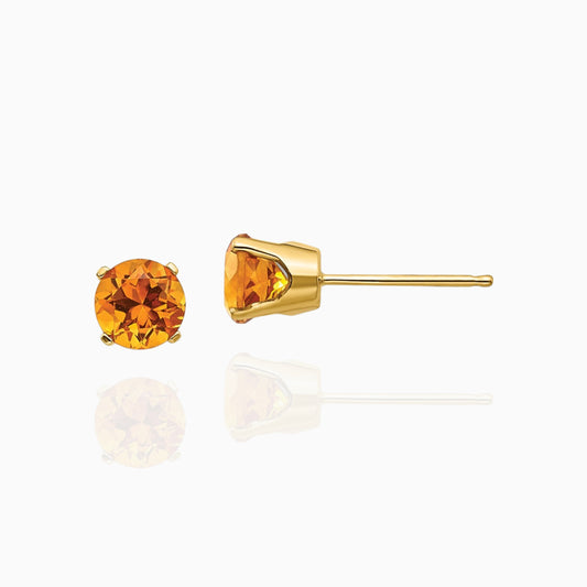 Citrine 4mm Stud Earrings