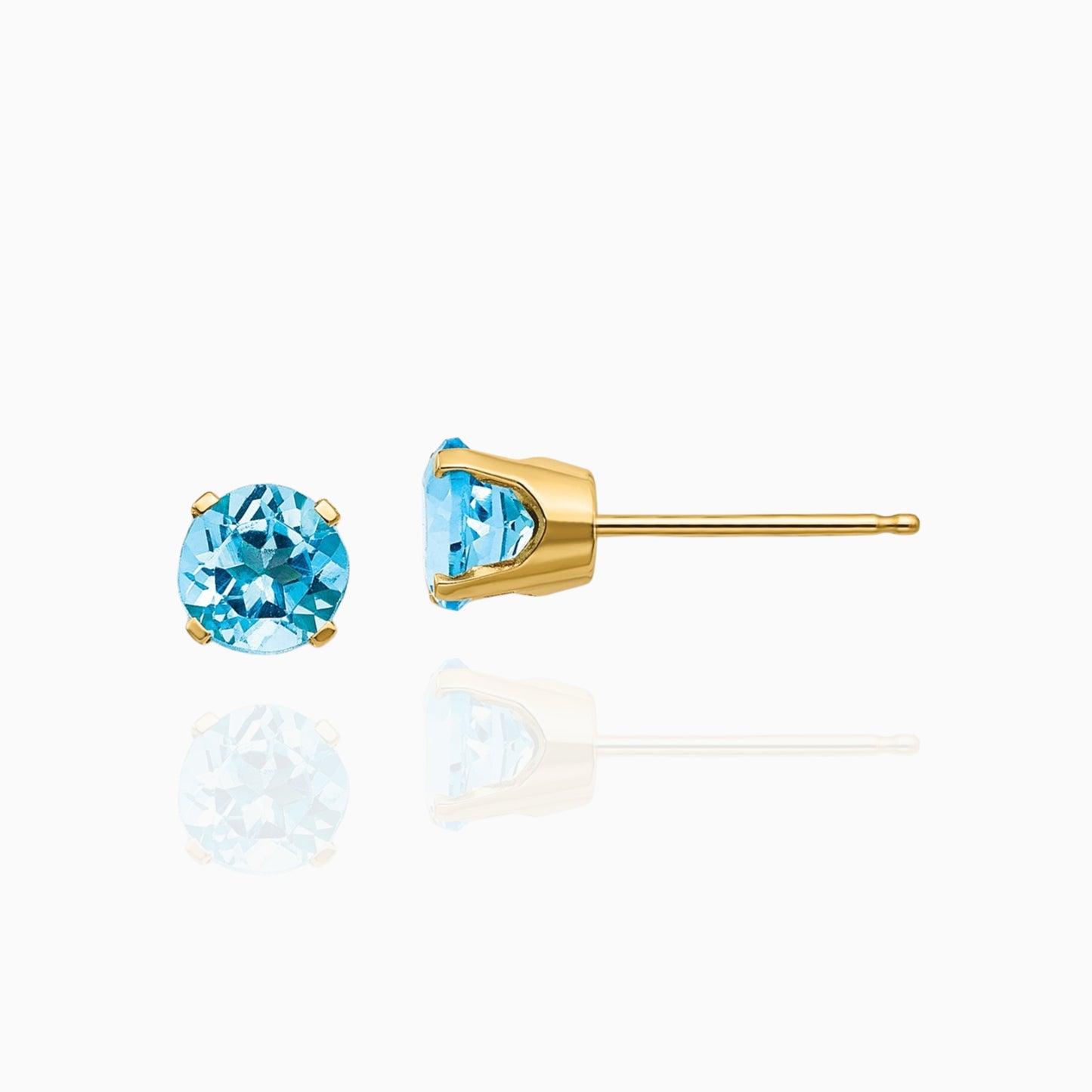 Blue Topaz 4mm Stud Earrings