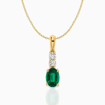 Oval Lab-Created Emerald Drop Pendant