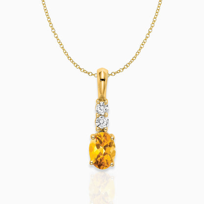 Oval Citrine Drop Pendant