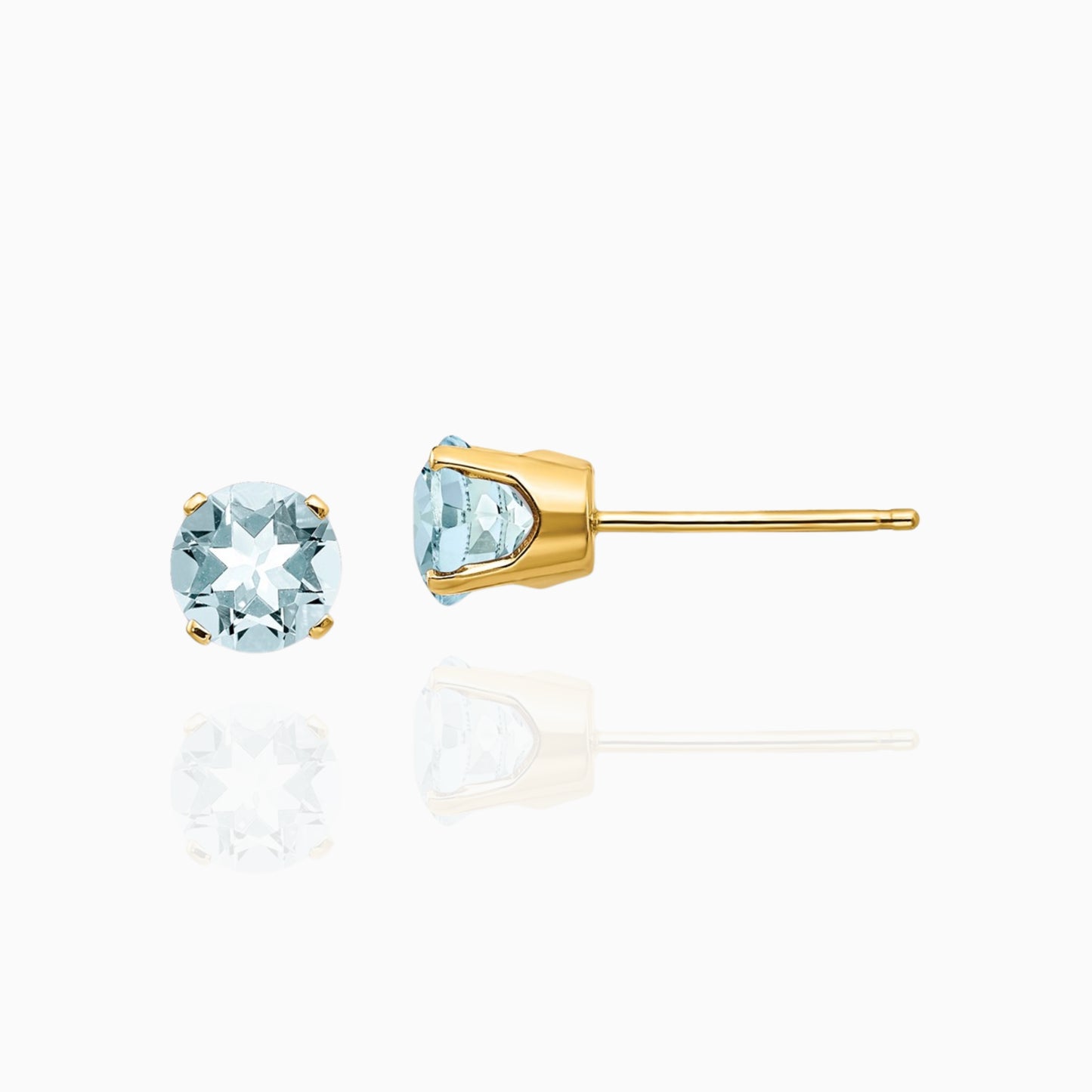 Aquamarine 4mm Stud Earrings