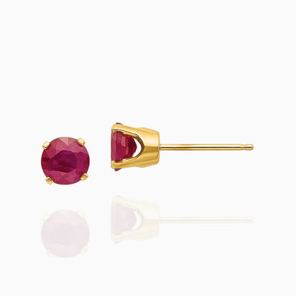 Natural Ruby 5mm Stud Earrings