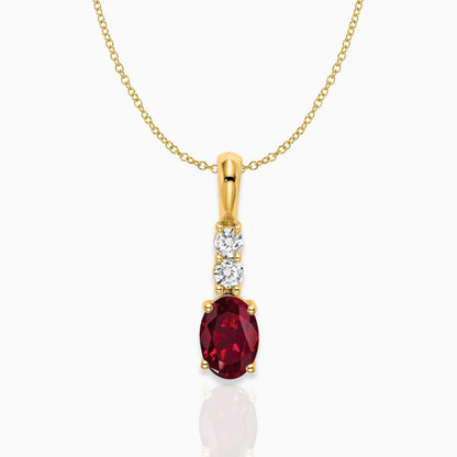 Oval Lab-Created Ruby Drop Pendant