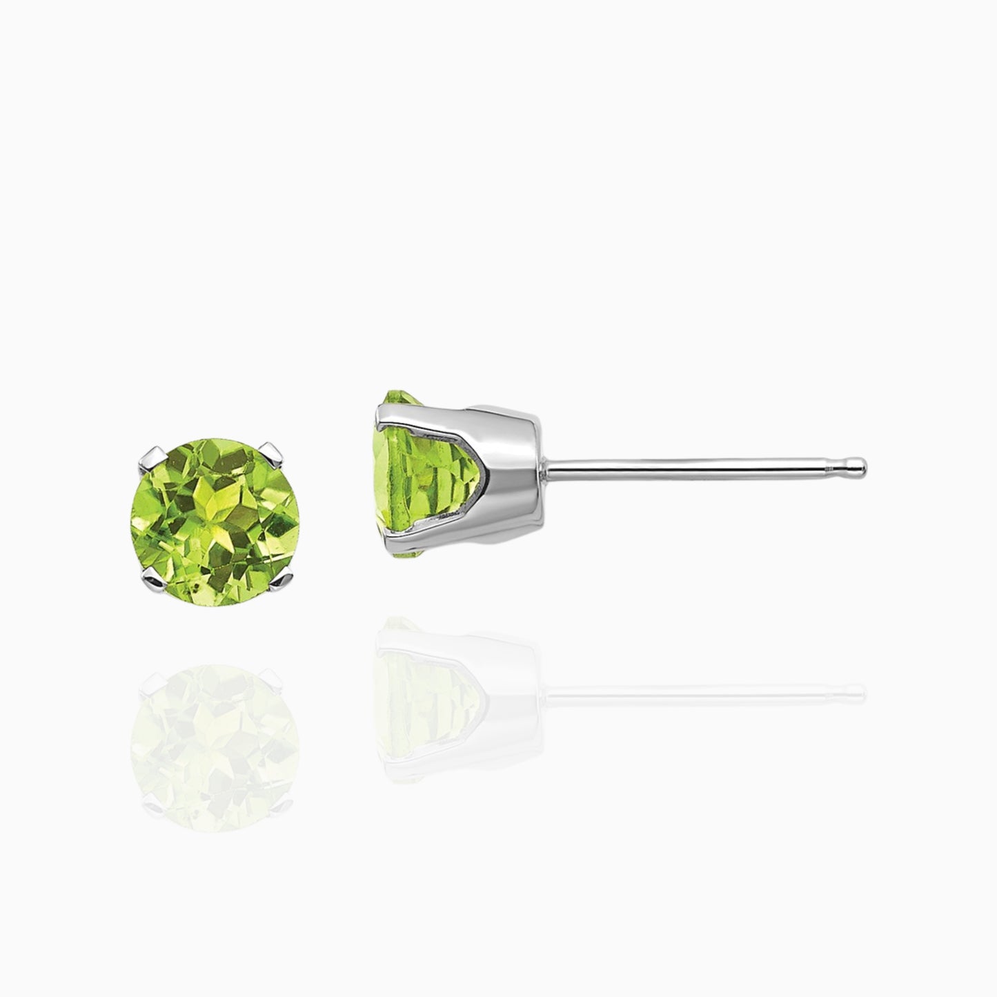 Natural Peridot 5mm Stud Earrings