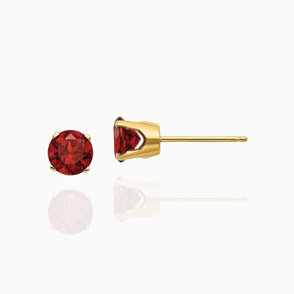 Garnet 4mm Stud Earrings