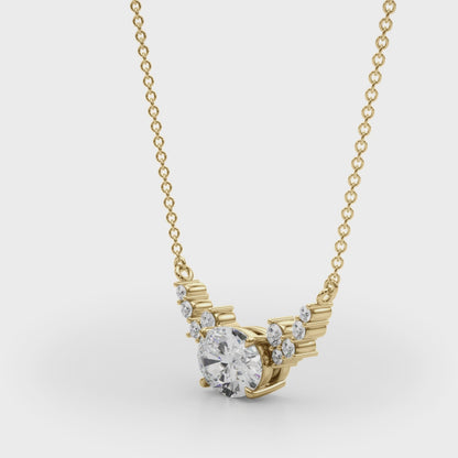 Oval Diamond Pendant Necklace